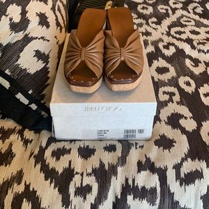 Like new Jimmy chew tan cork wedges